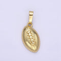 24K Gold Filled Football Sports Equipment Dotted Minimalist Pendant in Gold & Silver | AA1333