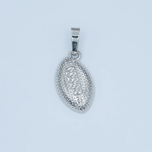 24K Gold Filled Football Sports Equipment Dotted Minimalist Pendant in Gold & Silver | AA1333
