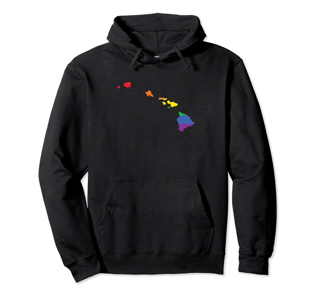 Hawaii Lgbtq Rainbow Flag Gay Pride Hoodie - Custom Art Print Unisex