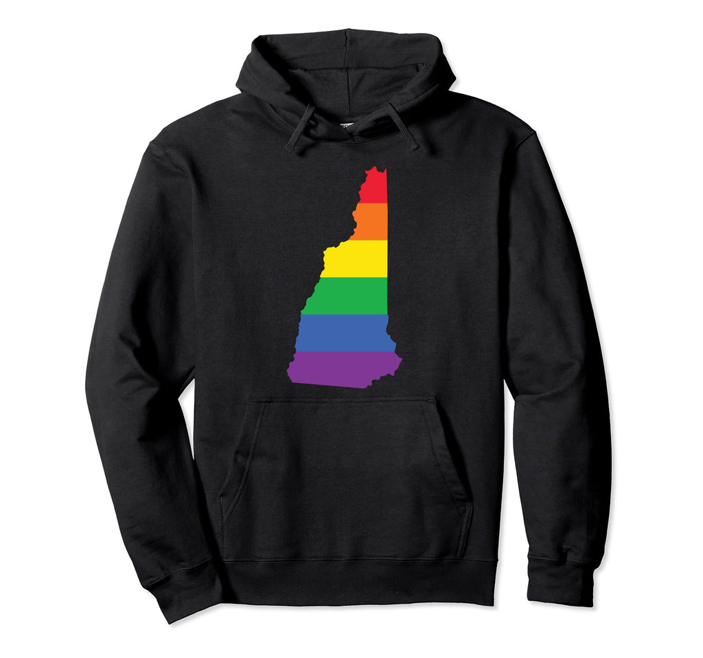 New Hampshire Lgbtq Rainbow Flag Gay Pride Hoodie - Graphic Print Men Women