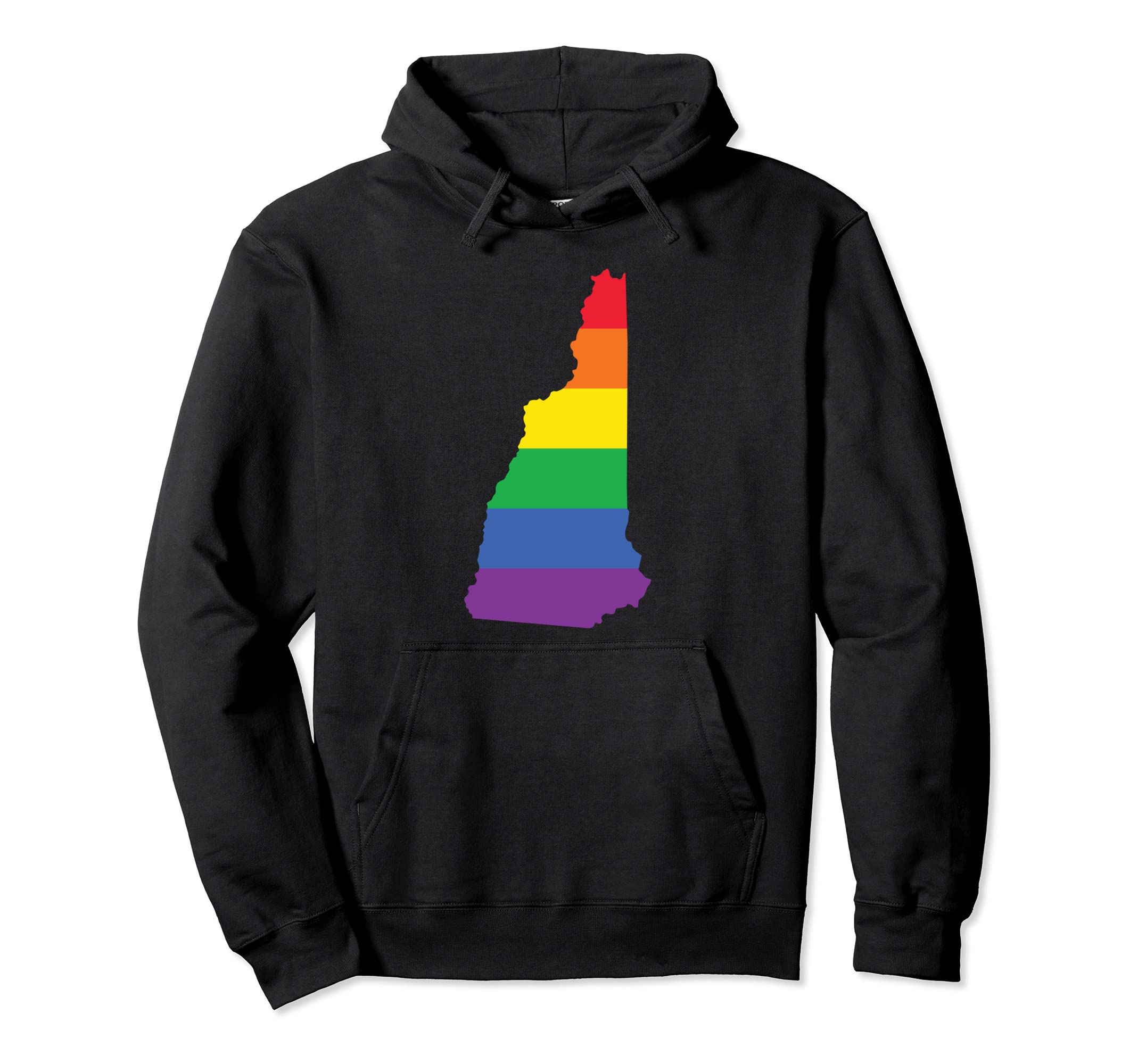 New Hampshire Lgbtq Rainbow Flag Gay Pride Hoodie - Graphic Print Men Women