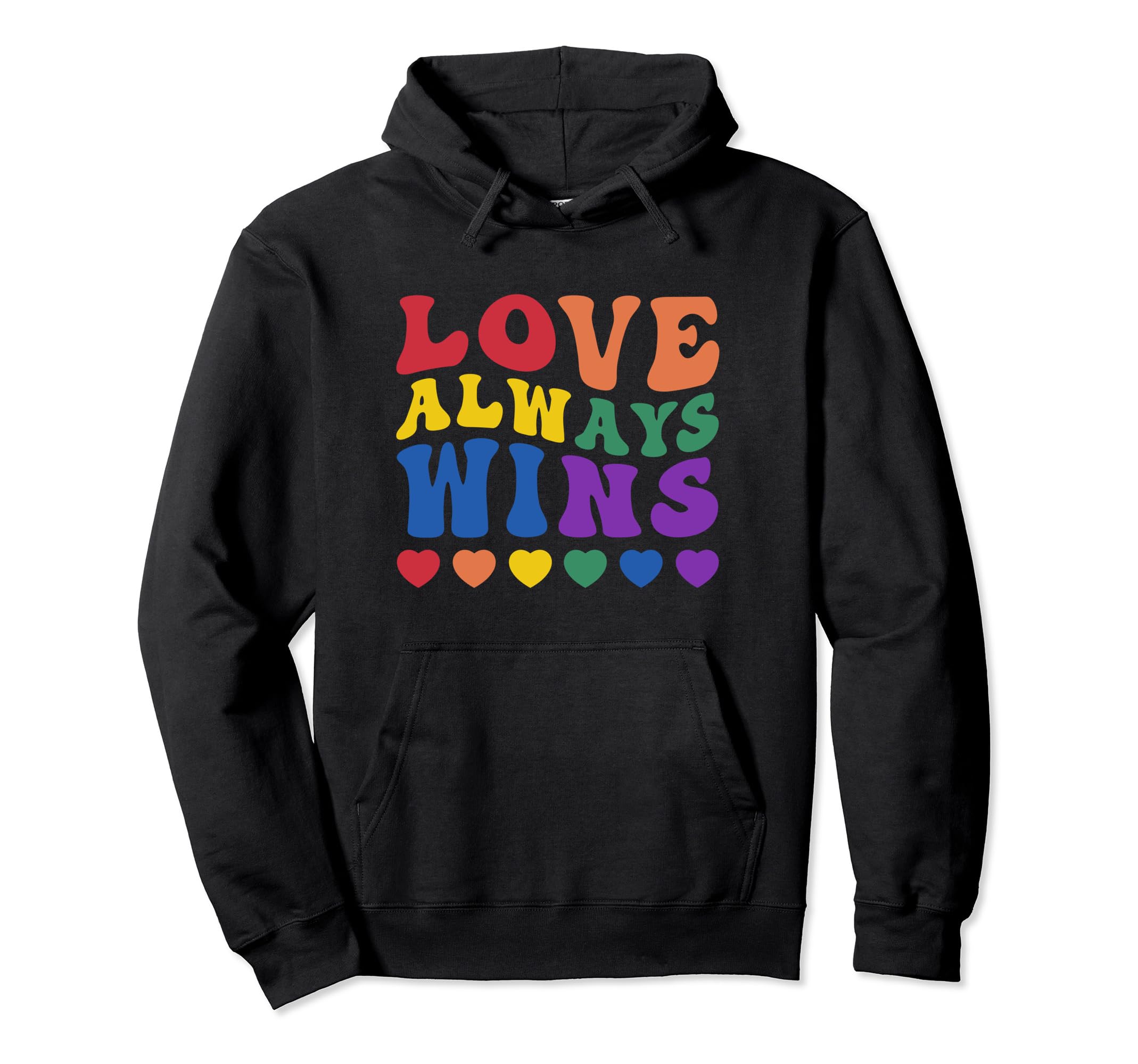 Gay Pride Rainbow Groovy Lgbtq Love Hoodie - Casual Everyday Wear Unisex