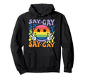 Lgbtq Pride Say Gay Face Rainbow Peace Hoodie - Streetwear Style Unisex