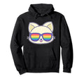 Cat Pride Flag Rainbow Sunglasses Lgbtq Hoodie - Streetwear Style Men Women