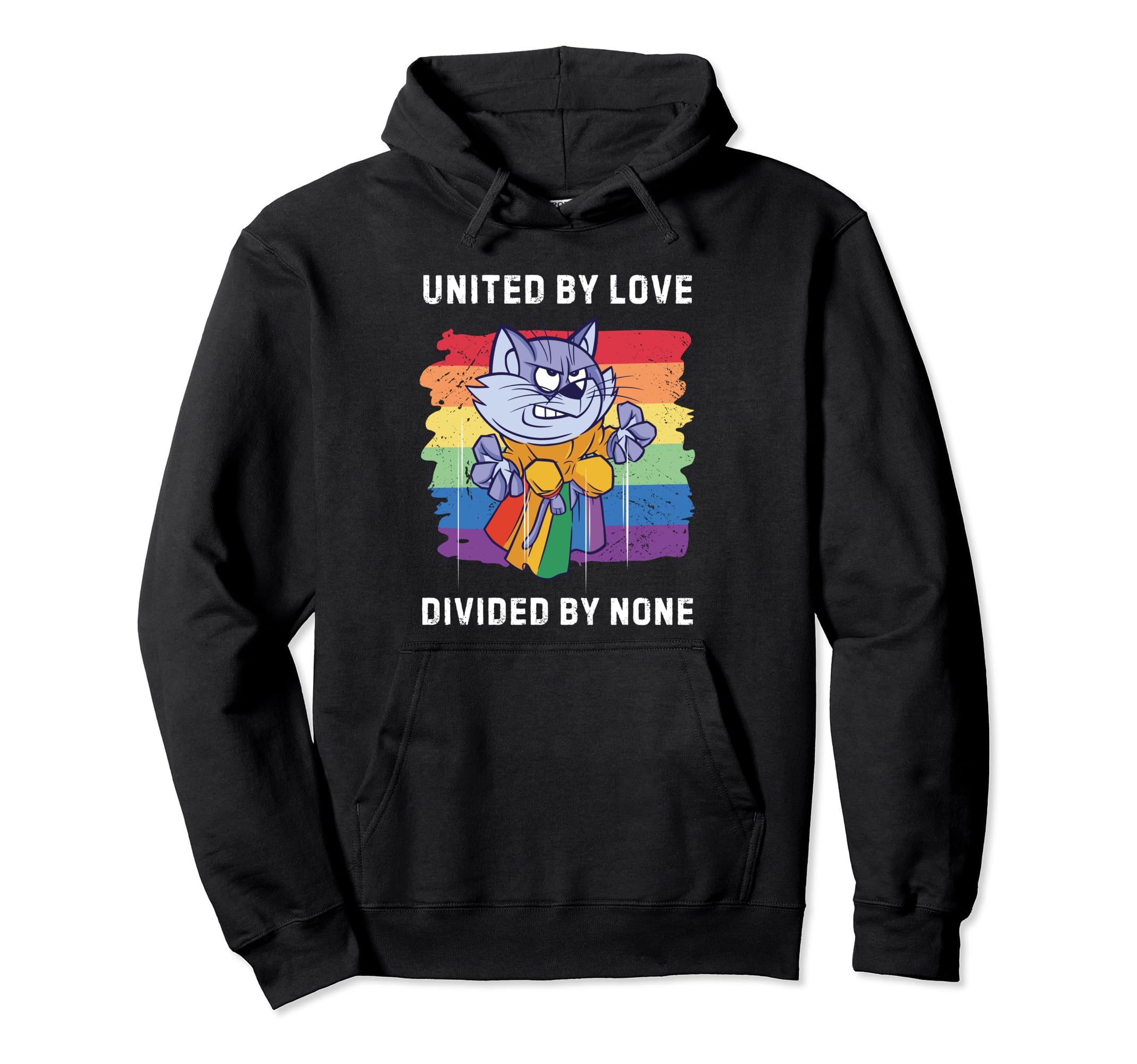 Lgbtq Cat Pride Month United Love Hoodie - Fun Novelty Design for Adults