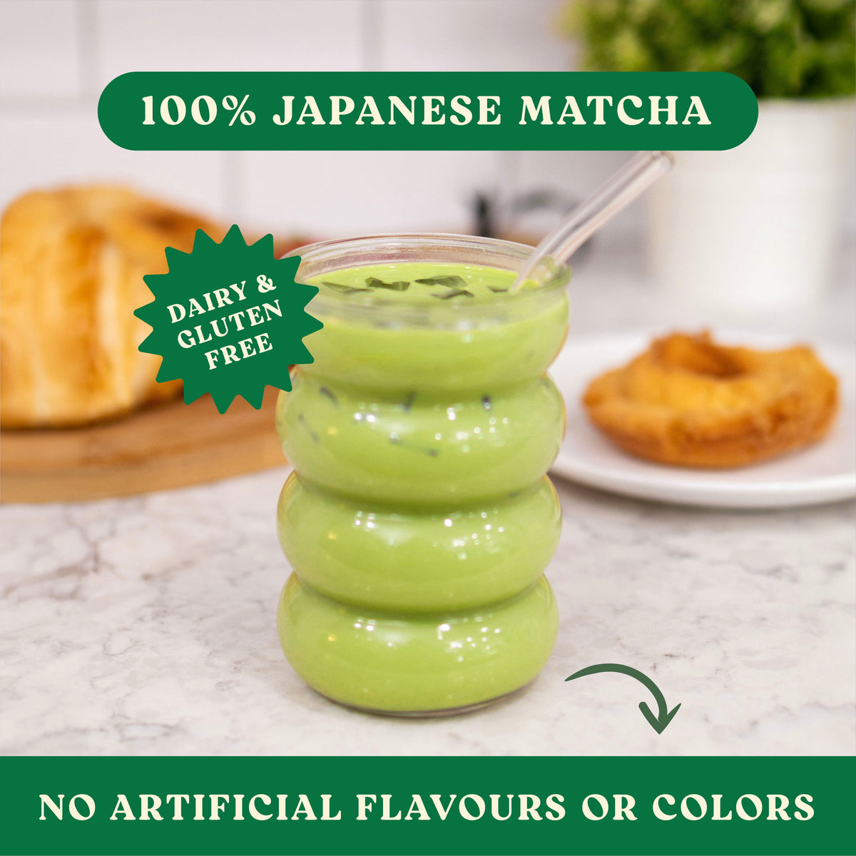 Harmony Matcha Vanilla, Premium Shade-Grown Japanese Matcha, Sweetened with Organic Sugar, 10 Count Per Carton