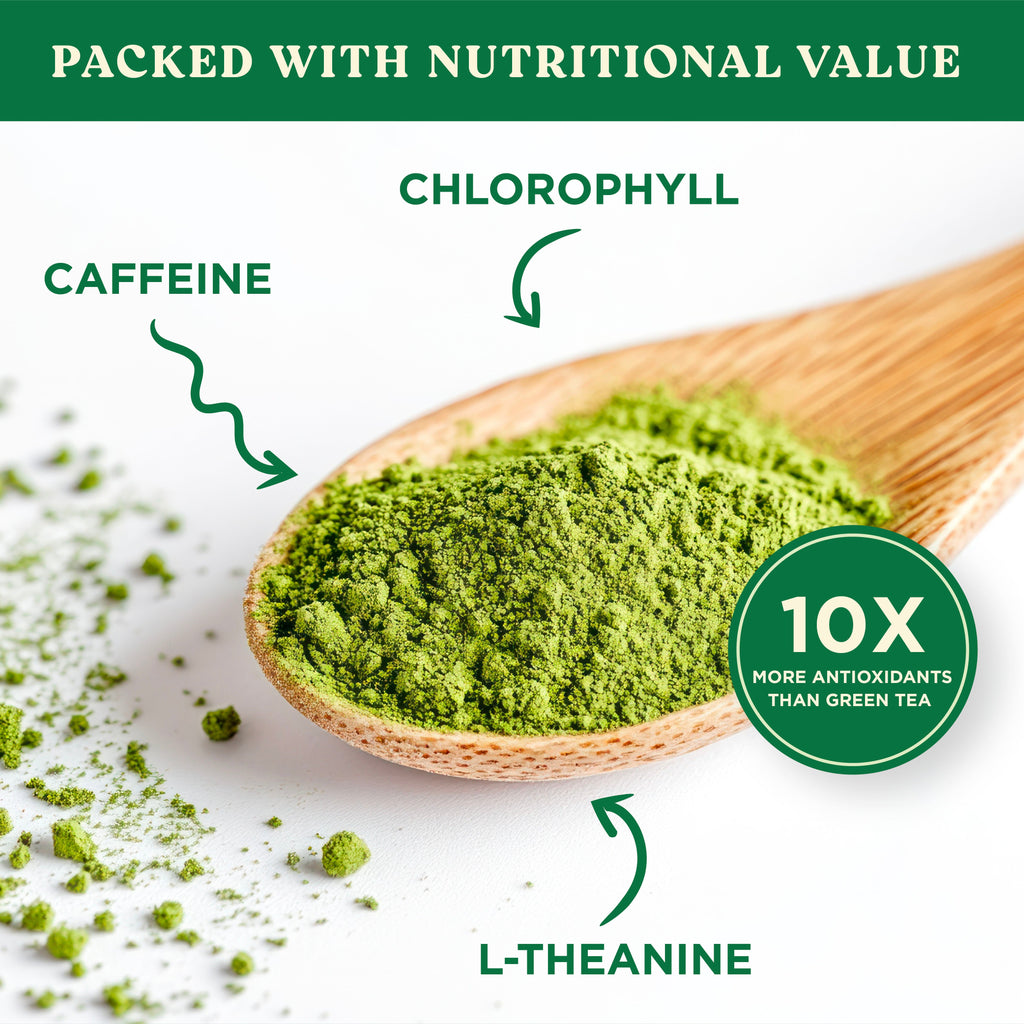 Harmony Matcha Vanilla, Premium Shade-Grown Japanese Matcha, Sweetened with Organic Sugar, 10 Count Per Carton