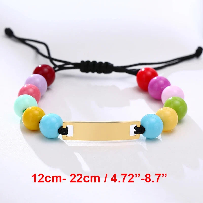 Vnox Personalize Custom Baby Girls Name Bracelet Gold Color Solid Stainless Steel Adjustable Boys Bracelet Gift to New Mom