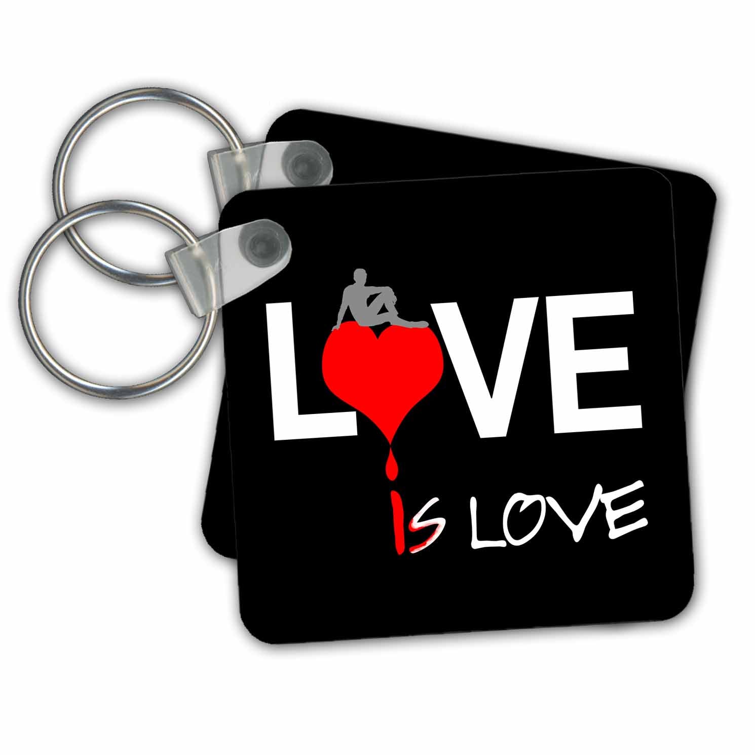 Key Chain - Love Is Love for women on black background Alexis Design - Love
