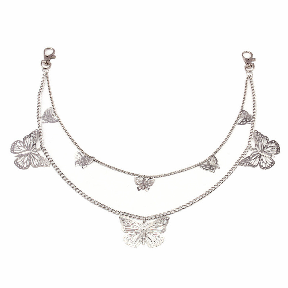 Hip Hop Butterfly Double Waist Chain