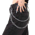 Hip Hop Pants Jean Chain Goth Punk Silver Trousers Chains