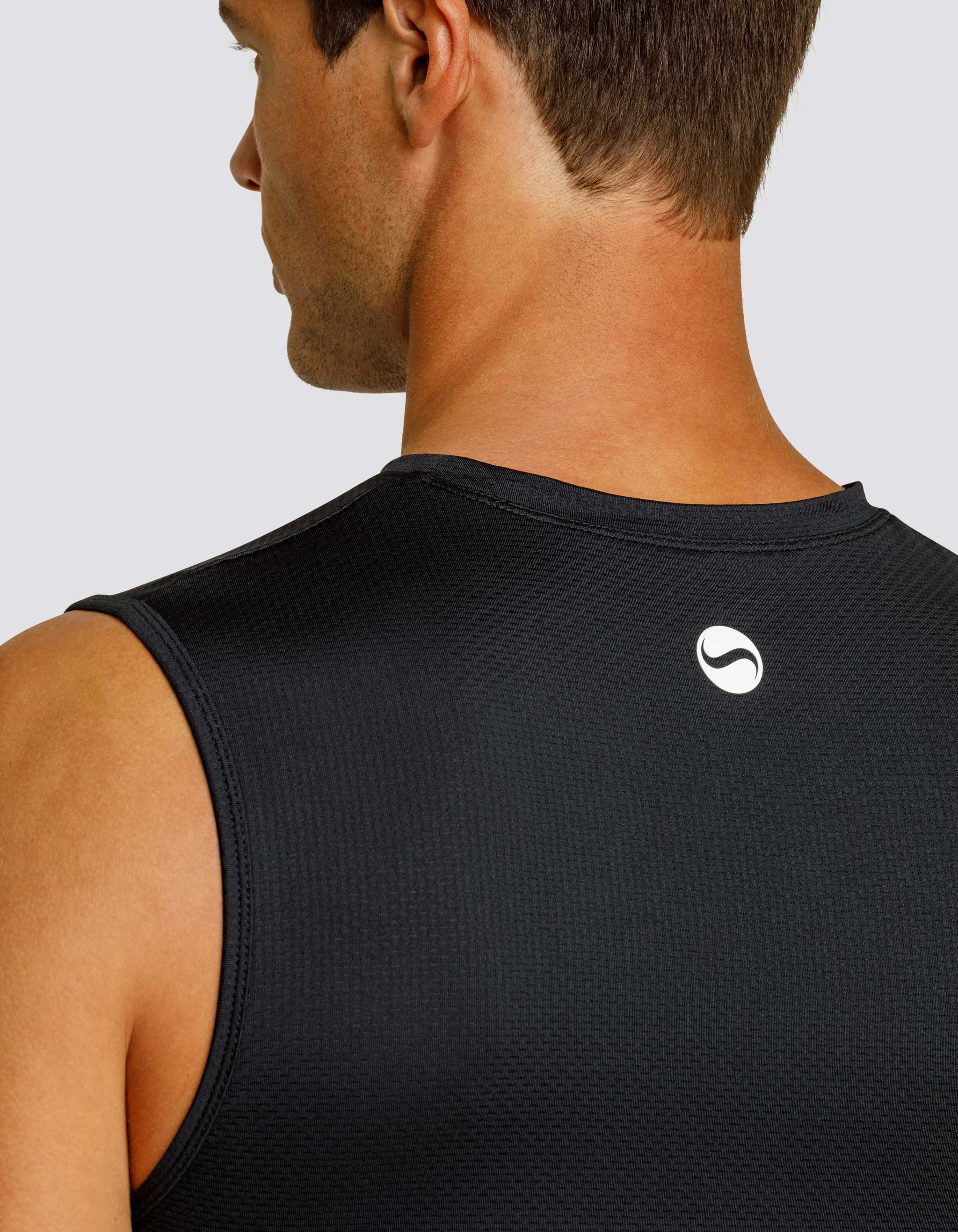 JOSH MUSCLE TANK - ONYX BLACK LOGO