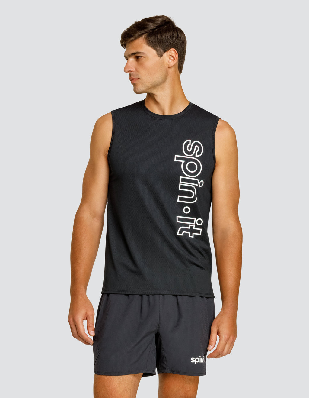 JOSH MUSCLE TANK - ONYX BLACK LOGO