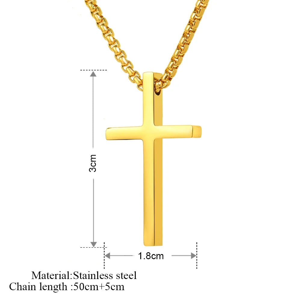 Cross Necklaces Streetwear Grunge Y2K Pendants Male Chains Christian Choker Fashion Stainless Steel Necklace For Women Jewelry
