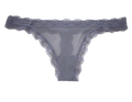 Mesh Thong with Lace Trim at the Waist and Leg, XS-2X
