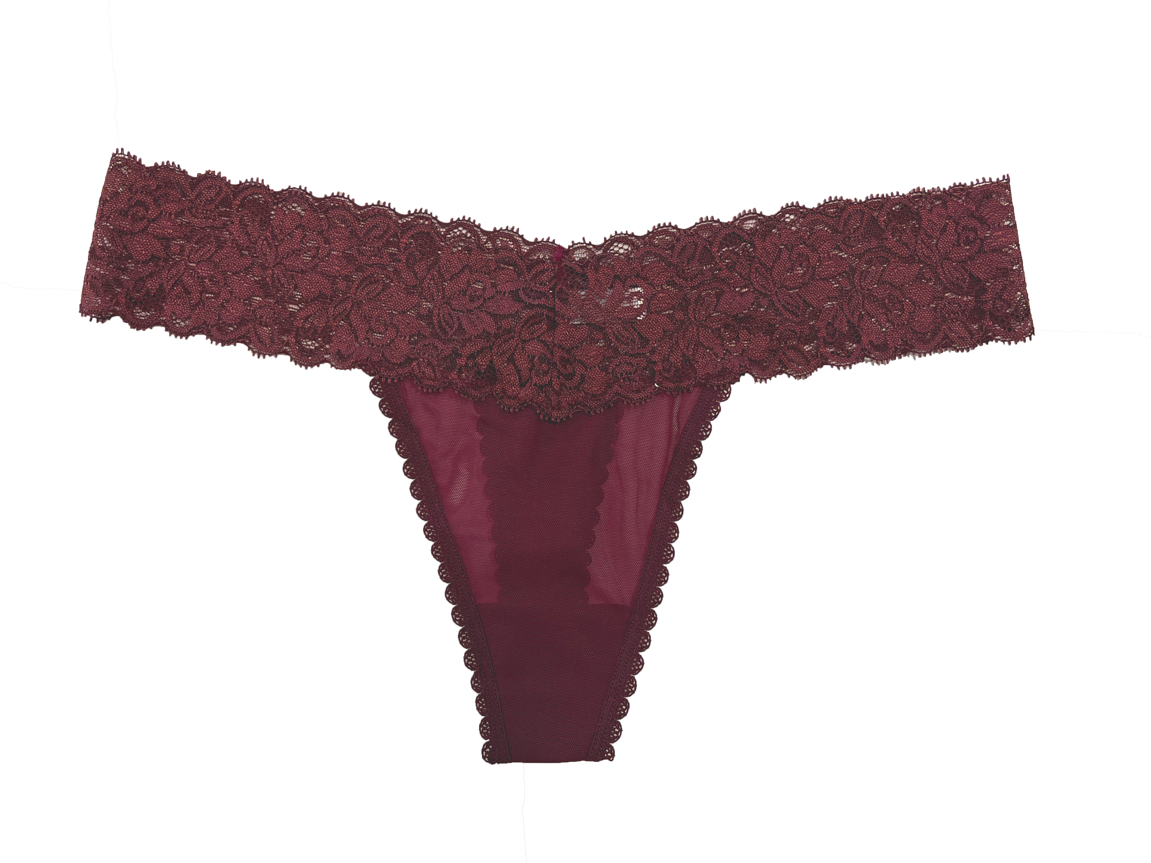 Mesh and Lace Classic Thong, XS-2X
