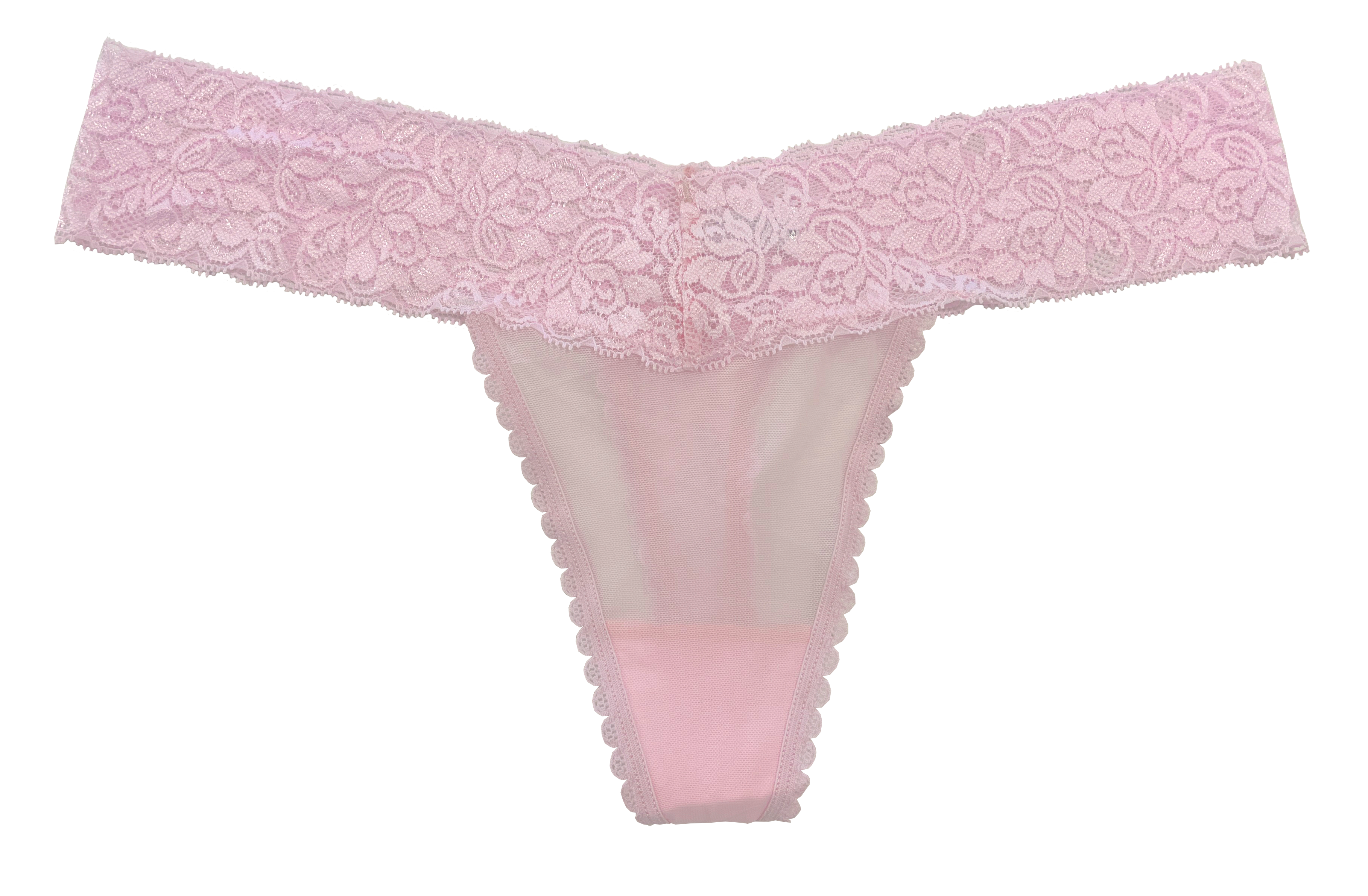 Mesh and Lace Classic Thong, XS-2X
