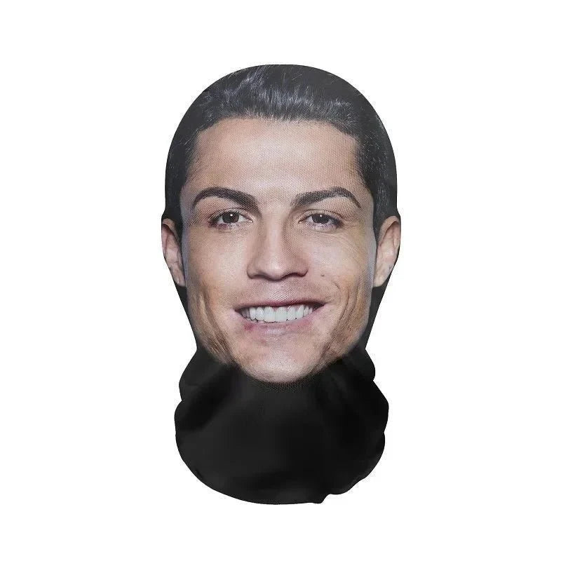 Realistic 3D Celebrity Face Mask | Full Face Nylon Cosplay Headgear for Halloween